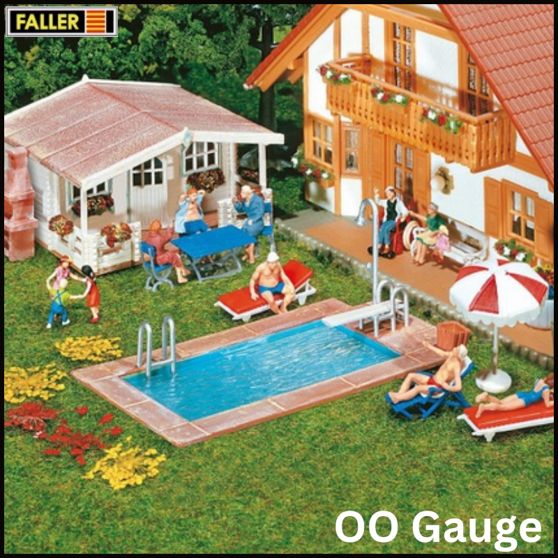 Faller OO/HO Swimming Pool and Summerhouse Kit III
