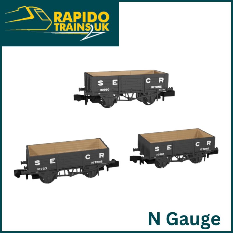 Rapido N Guage SECR Wagons Pack 2  SECR Livery 5 Planks (Dia.1349)