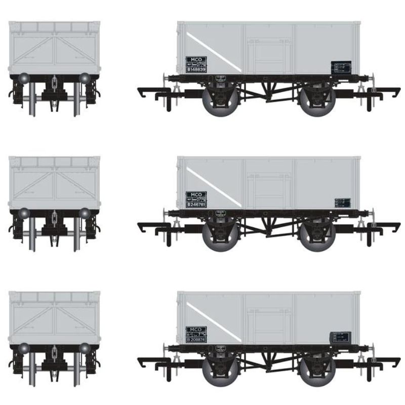 Accurascale OO Gauge BR 16T Mineral - MCO - BR Freight Grey (with Data Panel) TOPS - Pack L