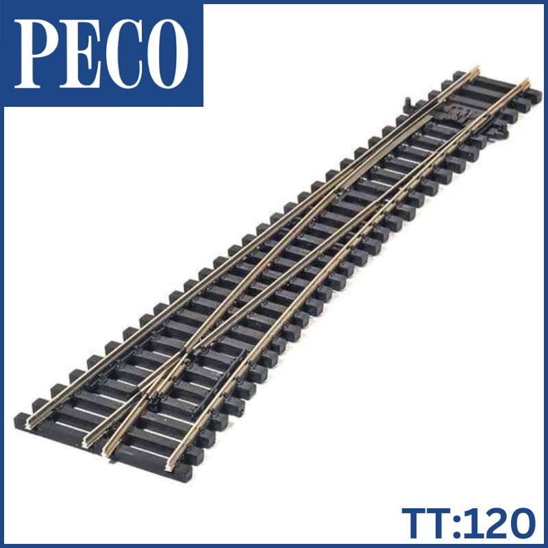 PECO TT:120 C55 Turnout, Medium Radius, Left Hand, Unifrog