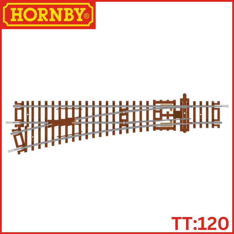 Hornby TT:120 Left Hand Point 166mm 15 631mm