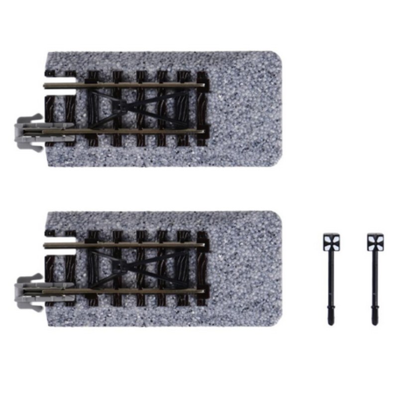 KATO N Gauge 	Unitrack (S50B-C) Straight Track with Buffer Stop 50mm 2pcs