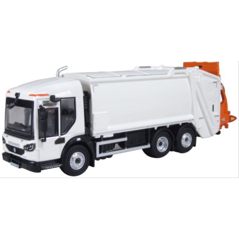 OO Gauge Oxford Diecast Dennis Eagle Olympus Refuse Truck White