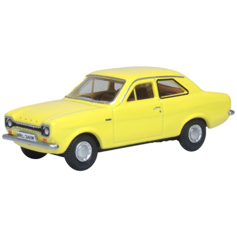 OO Gauge Oxford Diecast Ford Escort Mk1 Daytona Yellow