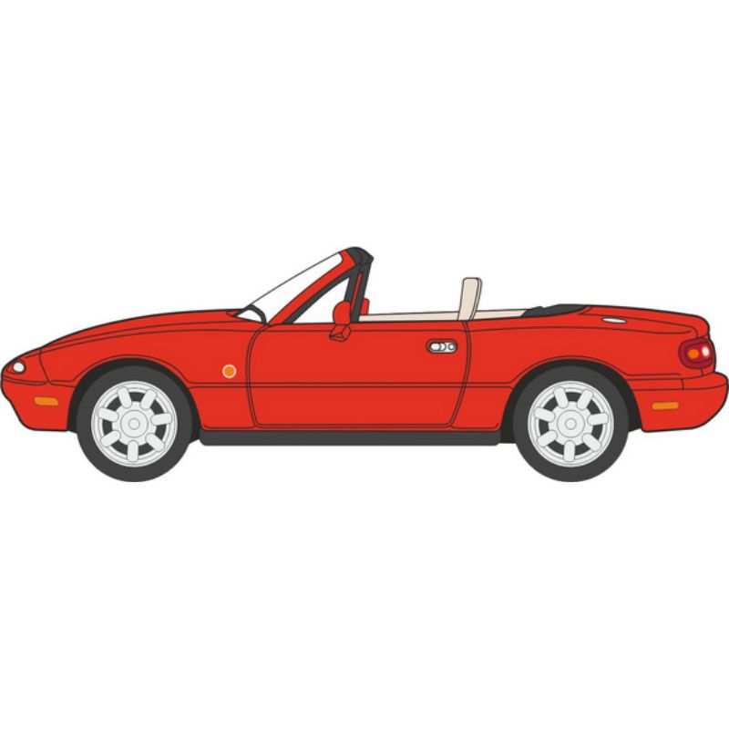 OO Gauge Oxford Diecast Mazda MX5 Mk1 (Open) Classic Red