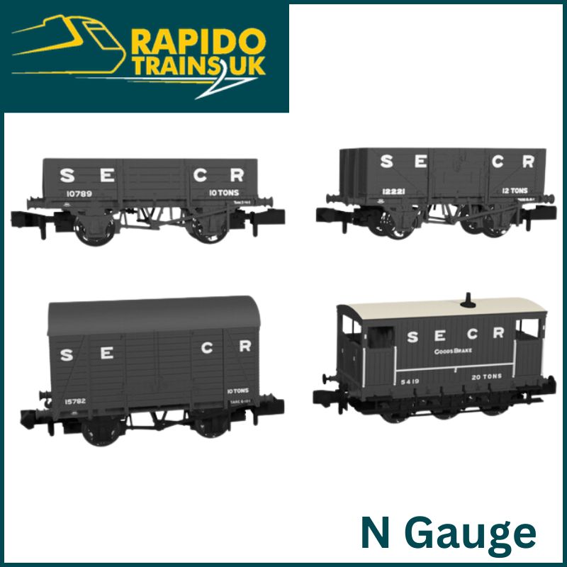 Rapido N Guage SECR Wagons Pack 1  SECR Livery Freight Train