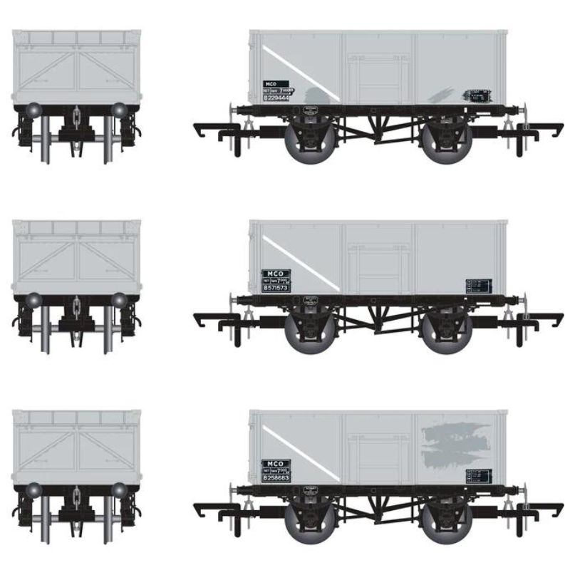 Accurascale OO Gauge BR 16T Mineral - MCO - BR Freight Grey (with Data Panel) TOPS - Pack K