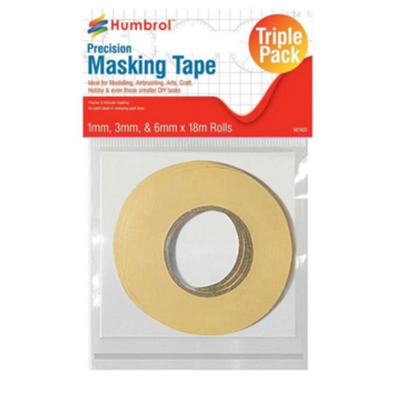 Humbrol  Masking Tape Set (1mm/3mm/6mmx18m Rolls)