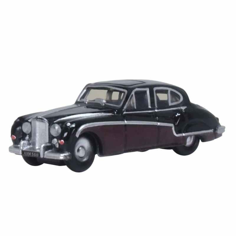 N Gauge Oxford Diecast Black Imperial Maroon Jaguar Mk8/9