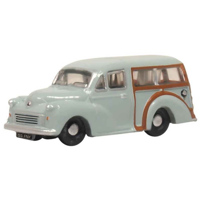 N Gauge Oxford Diecast Morris Minor Traveller Smoke Grey