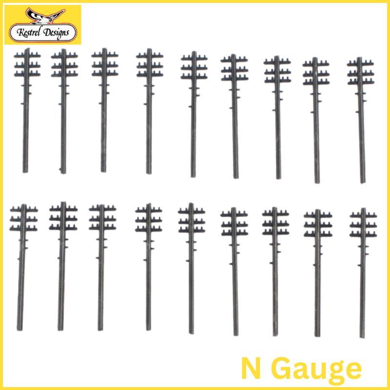 N Gauge Telegraph Poles (18) Kit