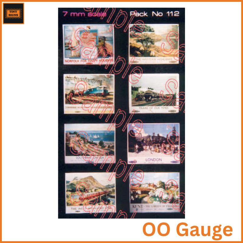 OO Gauge Tiny Signs BR Travel Posters Large