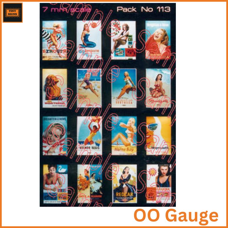 OO Gauge Tiny Signs BR Special Issue Travel Posters 'Swimsuits'